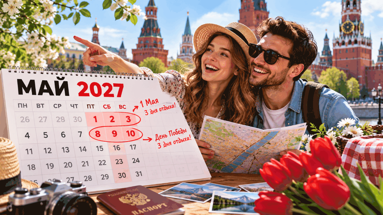 Майские праздники в 2027 году разделят на два периода: сколько будем отдыхать Майские праздники в 2027 году позволят россияна...