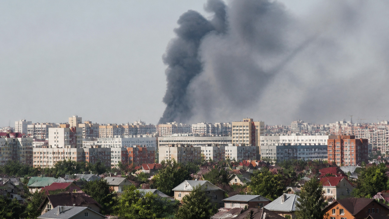 Жители Тюмени делятся снимками черного дыма в р...
