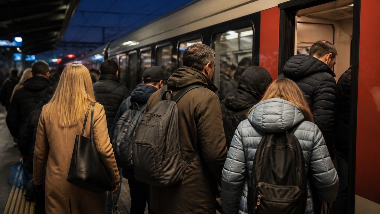 Калининградцы с трудом помещаются в вечерние эл...