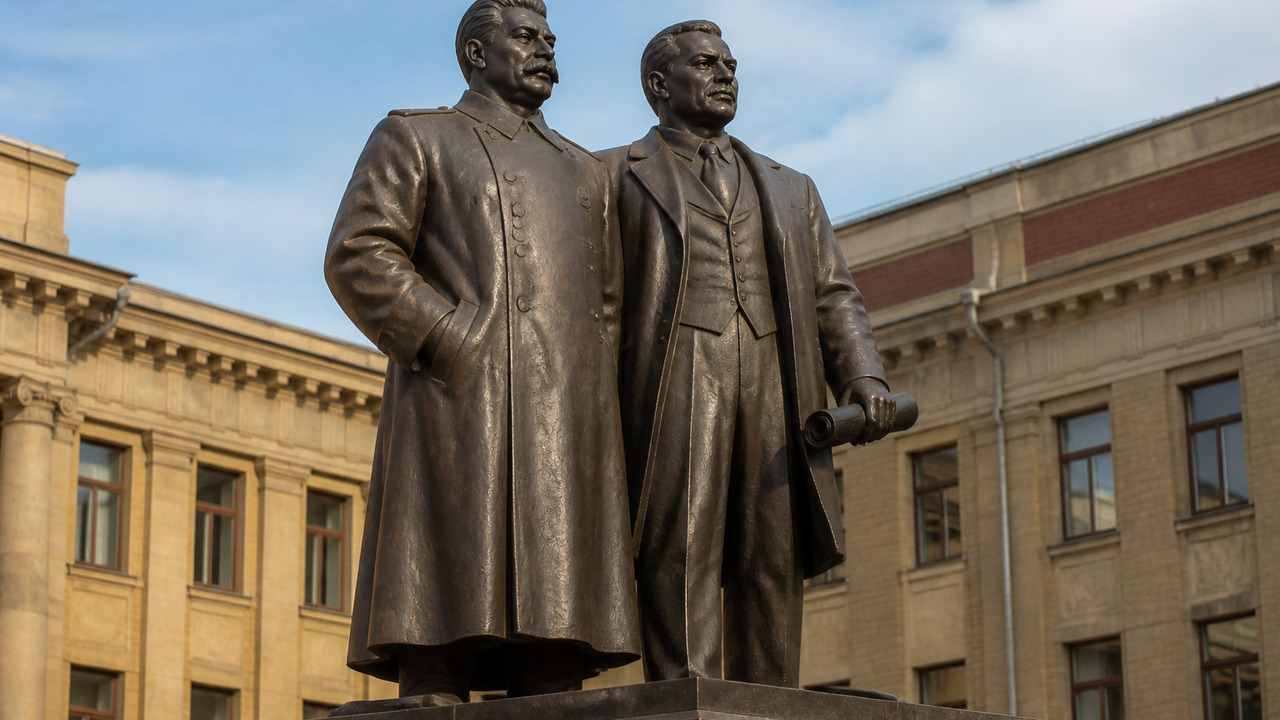 В Череповце в День металлурга открыли памятник Сталину и Бардину В Череповце в День металлурга открыли памятник ...