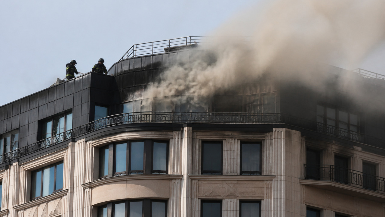 Пожар в элитном ЖК в центре Москвы: кадры с места Пожар в элитном ЖК «На Страстном бульваре» в це...