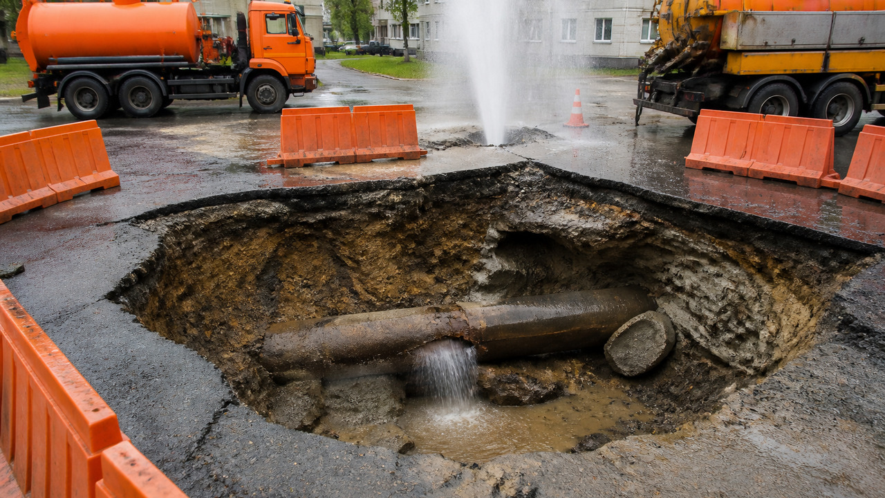 На площади Ленина в центре Новосибирска из-за п...