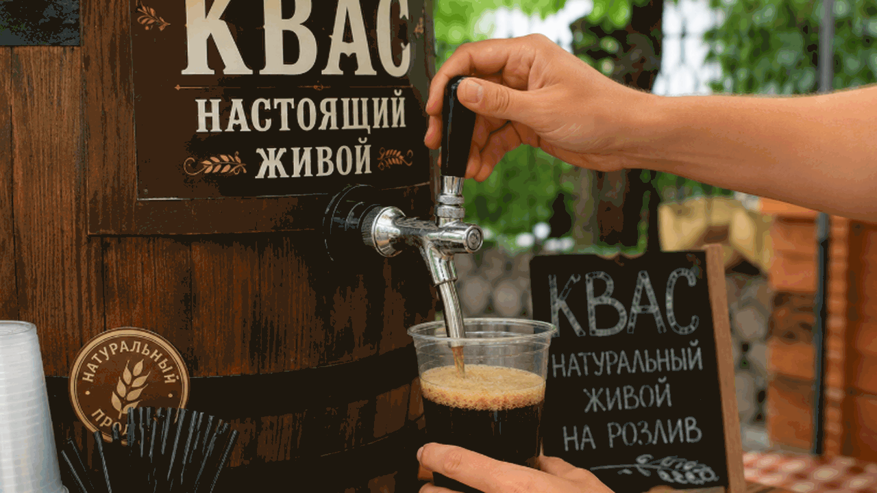 Квас на разлив лучше покупать из бочек под давл...