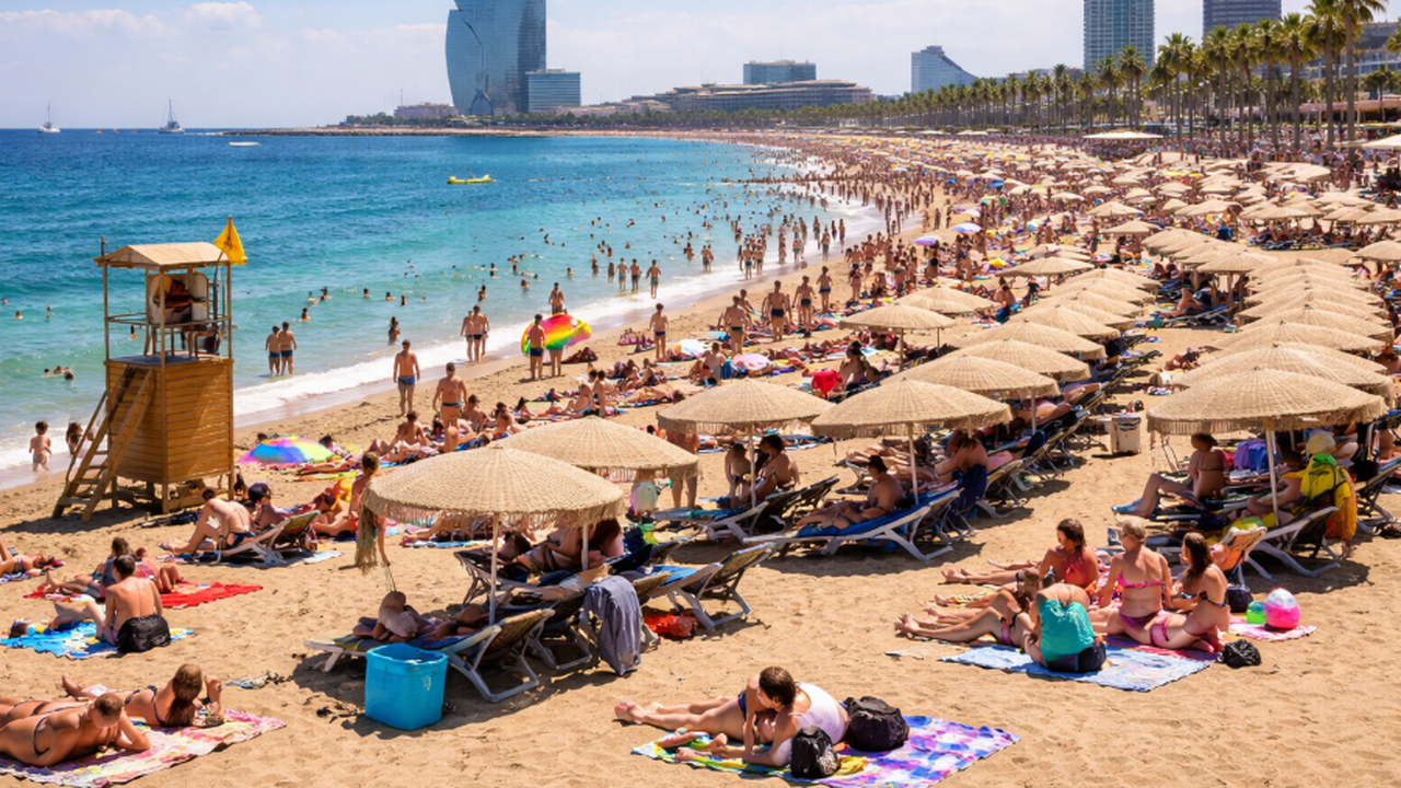 На одном из популярных пляжей Барселоны произош...