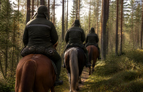 В Ленобласти конная экомилиция в кепках с ушами...
