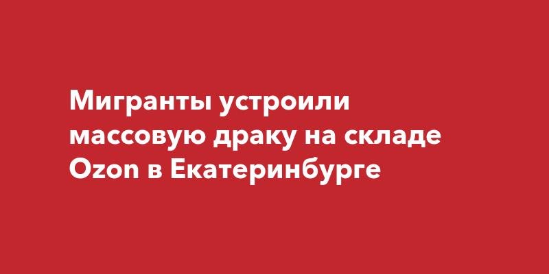 Мигранты устроили массовую драку на складе Ozon вЕкатеринбурге